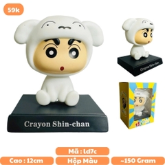 Mô Hình Shin cosplay chó trắng lắc đầu - cao 13cm - ngang 9cm - dọc 7cm - nặng 200gram + Hộp Màu K71-T3-S4