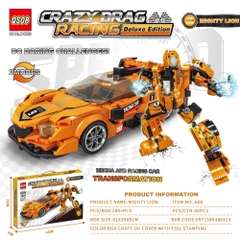 Đồ Chơi Lắp Ghép Lego Autobot Màu Cam , 2 in 1  - 280 hạt - Full Box - Sku : LG-606 ( VAT 001-08-50 ) - K92-T2-S2