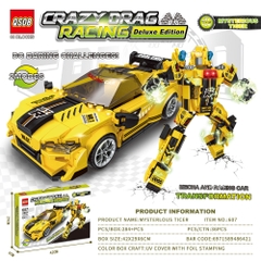 Đồ Chơi Lắp Ghép Lego Autobot Màu Vàng , 2 in 1 - 284 hạt - Full Box - Sku : LG-607 ( VAT 001-08-50 ) - K90-T3-S2