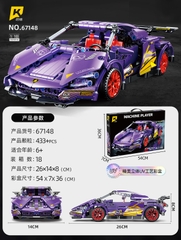 Lắp ghép xe ô tô Lamborghini Super-car (pull-back) tỷ lệ 1:18. 469pcs. Sku: LG-67148 ( VAT 001-07-100 ). K130,K131-T4-S1,S2