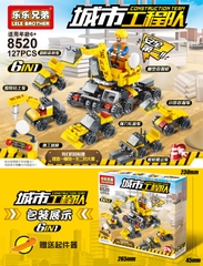 Bộ Lắp Ghép Xe Xây Dựng Đô Thị 6in1 127pcs. SKU: LG-8520 (VAT 001-07-30) - K83-T1-S1