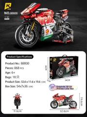 Lắp ghép xe máy Red-White Ducati tỷ lệ 1:10 . 868 pcs. Sku: LG-88800 ( VAT 001-23-150 ) K132-T5-S5,6