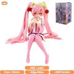 Mô Hình Hatsune Miku Hồng Ngồi - Cao 14cm - nặng 100gram - Figure Miku - có hộp màu - N1-K56-T2-S2