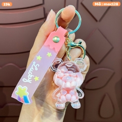Móc khoá gấu hồng - Dây móc dài : 10.5cm - Mô Hình Cao : 4cm dài 7cm - Nặng : 50gram - No Box : bọc túi OPP N3-K17-T6-S2