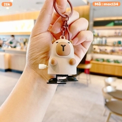 móc khóa capy bara vặn cót sữa - Mô Hình Cao : 6cm - Nặng : 50gram - No Box : bọc túi OPP N3-K61-T3-S2