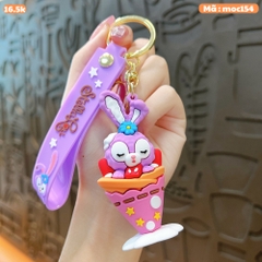móc khóa thỏ tím kem - Dây móc dài : 11cm - Mô Hình Cao : 7cm - Nặng : 50gram - No Box : bọc túi OPP N3-K17-T6-S1