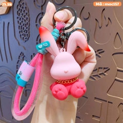 móc khóa thỏ hồng - Dây móc dài : 12cm - Mô Hình Cao : 8cm - Nặng : 50gram - No Box : bọc túi OPP n3-k18-t6-s1