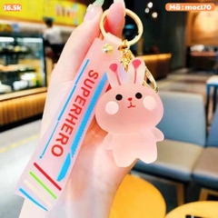 móc khóa thỏ - Dây móc dài : 10cm - Mô Hình Cao : 6cm - Nặng : 50gram - No Box : bọc túi OPP N3-T3
