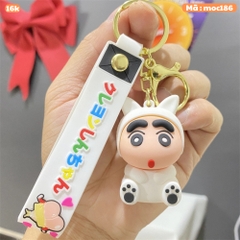 móc khóa shin cosplay chó trắng - dây dài 11cm mô hình cao 6cm - nặng : 50gram - no box N3-T3