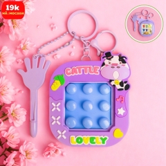 Móc Khóa bấm nút bàn tay màu tím bò sữa - Cao : 9.5cm , Rộng 8cm - Nặng 50gram - SKU: moc285h - (Vat: MK001) - K75-T8-S7