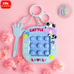 Móc Khóa bấm nút bàn tay màu xanh dương bò sữa - Cao : 9.5cm , Rộng 8cm - Nặng 50gram - SKU: moc285k - (Vat: MK001) - K75-T8-S8