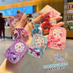 Móc Khóa gạt xoay hồng kỳ lân ( Có Đèn ) - Dài 6.3cm , Rộng 4.5cm - Nặng 50gram - SKU : moc286g K76-T4-S5