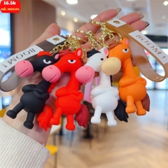 móc khóa ngựa cute 4 màu - dây dài 9.5cm mô hình cao 8.5cm - nặng : 50gram - no box - SKU: moc293 - (Vat: 88223-7)