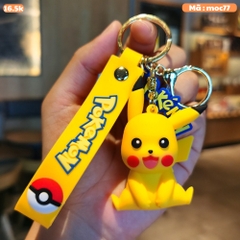 Móc Khóa Pikachu ngồi - Dây móc dài : 10cm - Mô Hình Cao : 6cm - Nặng : 50gram - No Box : bọc túi OPP - N3-K14-T5-S1