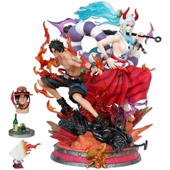 Mô Hình OnePiece ACE và Yamato đại chiến - Cao 29cm - nặng 2kg5 - Phụ kiện : 2 đầu ACE thay thế + 1 khay rượu + 1 giấy sinh tử , Figure OnePiece - có vỏ hộp màu - N1-K44-T5-S1