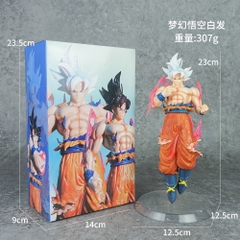 Mô Hình Dragon Ball  songoku vô cực tóc trắng cởi trần dang tay - Cao 24cm - Nặng 300gram - Figure DragonBall - No box - N1-K37-T1-S11