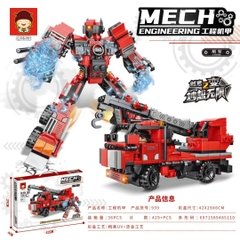 Đồ Chơi Lắp Ghép TRANFORMER Đỏ 2 in1 - Lắp được Robot và Xe - Nặng : 1000gram - Full Box - SKU : LG-21-1 K56-T1-S4,5,6