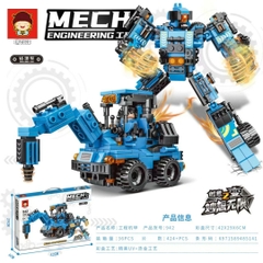 Đồ Chơi Lắp Ghép TRANFORMER Xanh dương 2 in1 - Lắp được Robot và Xe - Nặng : 1000gram - Full Box - SKU : LG-21-4 K56-T1-S1
