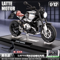 Mô Hình xe máy Motor BMW R9T xám 1:12 Hợp kim - Dài 17.5cm - rộng 7cm - cao 11cm - nặng ~ 700gram - FULL BOX : box màu SKU : oto384  n3-k6-t5-s2