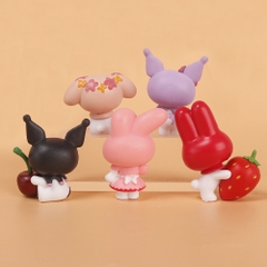 Mô hình kuromi bộ 5 kuromi - cao 5cm - Nặng 300gram - Bọc Túi - No Box N3-K60-T3-S1