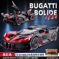 Mô Hình Xe bugati màu đỏ đen 1:24 Hợp kim - Có tiếng - đèn pha sáng - Dài 21cm - rộng 9cm - cao 5cm - nặng ~ 800gram - FULL BOX : box màu SKU : oto223 - N3-K6-T4-S2