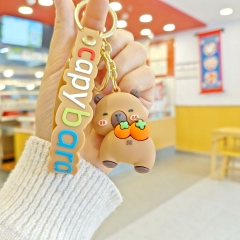 Móc Khóa capybara dâu tây - Dây móc dài : 10cm - Mô Hình Cao : 6cm - Nặng 50gram - Bọc Túi K79-T8-S10