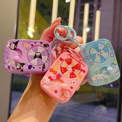 Móc Khóa gạt xoay xanh dương nhạt chó trắng ( Có Đèn ) - Dài 6.3cm , Rộng 4.5cm - Nặng 50gram - SKU : moc286b K76-T6-S11