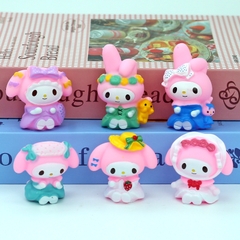 ( Giá 1 con - Bộ 6 con - Đặt Số Lượng 6 )  - Mô Hình bộ 6 nhân vật kuromi - hàng nhựa rỗng - Cao 5-7cm - nặng 300gram - Figure kuromi - No Box - ( VAT : 23747-5 - K24-T3-S5