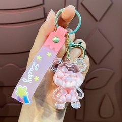 Móc khoá gấu hồng - Dây móc dài : 10.5cm - Mô Hình Cao : 4cm dài 7cm - Nặng : 50gram - No Box : bọc túi OPP N3-K17-T6-S2