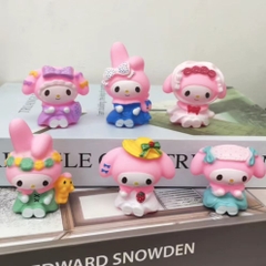 ( Giá 1 con - Bộ 6 con - Đặt Số Lượng 6 )  - Mô Hình bộ 6 nhân vật kuromi - hàng nhựa rỗng - Cao 5-7cm - nặng 300gram - Figure kuromi - No Box - ( VAT : 23747-5 - K24-T3-S5