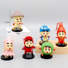 Mô Hình bộ 6 Shin bút chì - Cao 5-7.5cm - nặng 300gram - Figure Cậu Bé Bút Chì - bọc túi OPP - Hộp Màu - Hm35