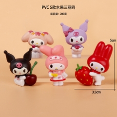 Mô hình kuromi bộ 5 kuromi - cao 5cm - Nặng 300gram - Bọc Túi - No Box N3-K60-T3-S1