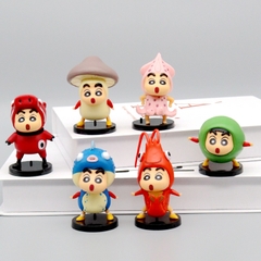 Mô Hình bộ 6 Shin bút chì - Cao 5-7.5cm - nặng 300gram - Figure Cậu Bé Bút Chì - bọc túi OPP - Hộp Màu - Hm35