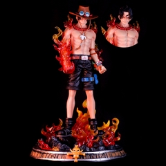 Mô Hình One Piece Ace Hỏa Quyền dáng đứng , có 2 đầu thay thế cao 42cm - Figure One Piece , có hộp màu - N1-K46-T5-S3