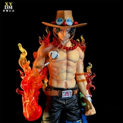 Mô Hình One Piece Ace Hỏa Quyền dáng đứng , có 2 đầu thay thế cao 42cm - Figure One Piece , có hộp màu - N1-K46-T5-S3