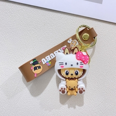 Móc Khóa labubu cosplay hello kitty - Dây móc dài : 10cm - Mô Hình Cao : 7cm - Nặng 50gram - Bọc Túi