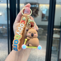 Móc Khóa capybara xe trượt - Dây móc dài : 10cm - Mô Hình Cao : 6cm - Nặng 50gram - Bọc Túi K77-T8-S5