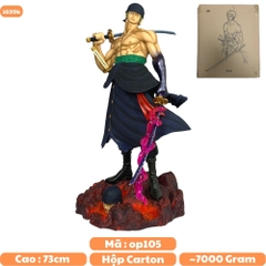 Mô Hình OnePiece Zoro enma - Cao 73cm - ~7kg - Phụ kiện : 2 kiếm + 2 đầu nam châm + 1 haki + Box Bìa + hộp xốp- Figure OnePiece - Có Hộp N1-T2