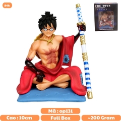 Mô Hình OnePiece Luffy Wano ngồi cầm kiếm - 10cm - rộng 8cm - nặng 180gram - Phụ kiện : kiếm + Đế - Figure OnePiece - Có Hộp - N1-K47-T3-S2