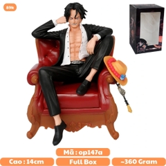Mô Hình OnePiece Portgas D. ACE Ngồi Ghế - Cao 14cm - ngang 10cm - nặng 360gram , Figure OnePiece - có hộp màu - N4-K14