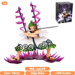 Mô Hình OnePiece Zoro wano Tam kiếm - Cao 18cm - nặng 270Gram - Phụ kiện : Đế + 3 Kiếm + 2 Haki -  Figure OnePiece -  Có Hộp màu