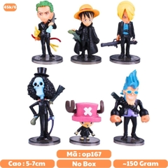 Mô hình OnePiece combo 6 nhân vật áo đen Cao 5-7cm - nặng 150Gram- Figure OnePiece - No Box - N3-K42-T2-S1