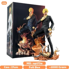 Mô Hình OnePiece Sanji chân lửa áo đen - Cao 27cm - nặng 1kg - Figure OnePiece - Có Hộp - N1-K48-T4-S2