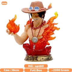 Mô Hình OnePiece bán thân ACE hoả quyền - cao 38cm - Ngang 21cm - nặng 2kg2 - phụ kiện : 1 mũ + Led + Pin , Figure OnePiece - có hộp màu - N1-K42-T5-S3