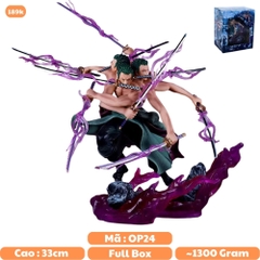 Mô Hình OnePiece Zoro  3 đầu 6 tay siêu ngầu - Cao 33cm - Figure OnePiece - Hộp màu - N1-K48-T4-S3