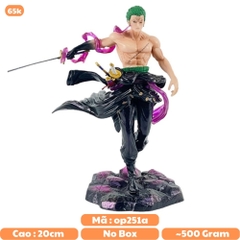 Mô Hình One Piece Zoro cầm kiếm đầu trần - Cao 20cm - Nặng 500gram - Phụ kiện :  Kiếm - Figure anime One Piece - Bọc Túi Opp - No Box N1-K56-T2-S1