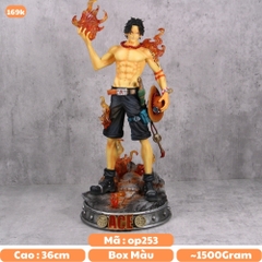 Mô Hình OnePiece ACE hỏa quyền dáng đứng 2 đầu thay thế có base - Cao 36cm - nặng 1500gram , Figure OnePiece - có hộp màu - N1-K45-T5-S3