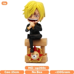 Mô Hình OnePiece Sanji Chibi Dáng ngồi - Cao 14.5cm - nặng 130gram - Phụ kiện : đế -  Figure OnePiece -  No box - N1-K28-T3-S3