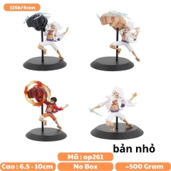 Mô hình OnePiece bộ 4 bản nhỏ trạng thái luffy chiến đấu- Cao 6.5-10cm - nặng 500gram - Phụ kiện : Đế - Figure One Piece - No Box -n3-k44-t3-s3