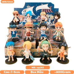 Mô Hình OnePiece bộ 12 nhân vật chibi OnePiece Blind Box - Cao : 7-9cm - Nặng : 200gram - Figure OnePiece - Hộp Màu n3-k59-t2-s3